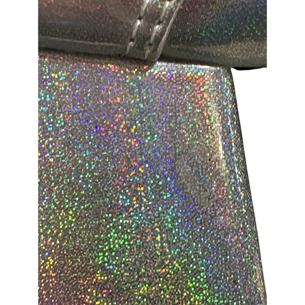 Ellie Shoes 1031-Pimp Silver Hologram Platform Shoes 12/13